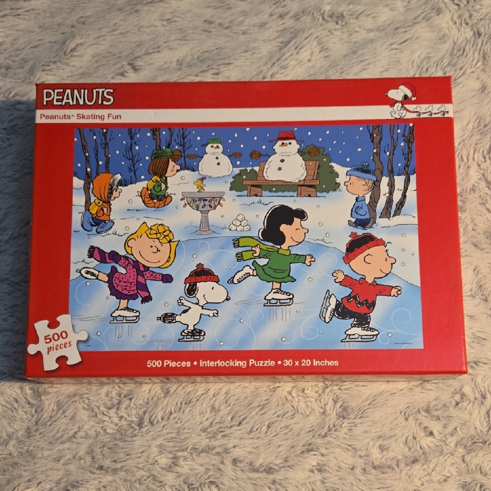 Snoopy Peanuts Winter Skating Fun 500 Piece Puzzle